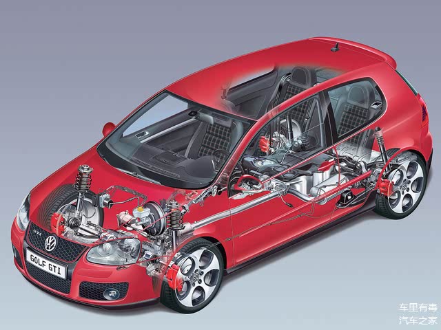 第五代高尔夫GTI,车辆的机械结构上,德系车要明显复杂过同级日系车,这是德系车开起来感受更好的基础!